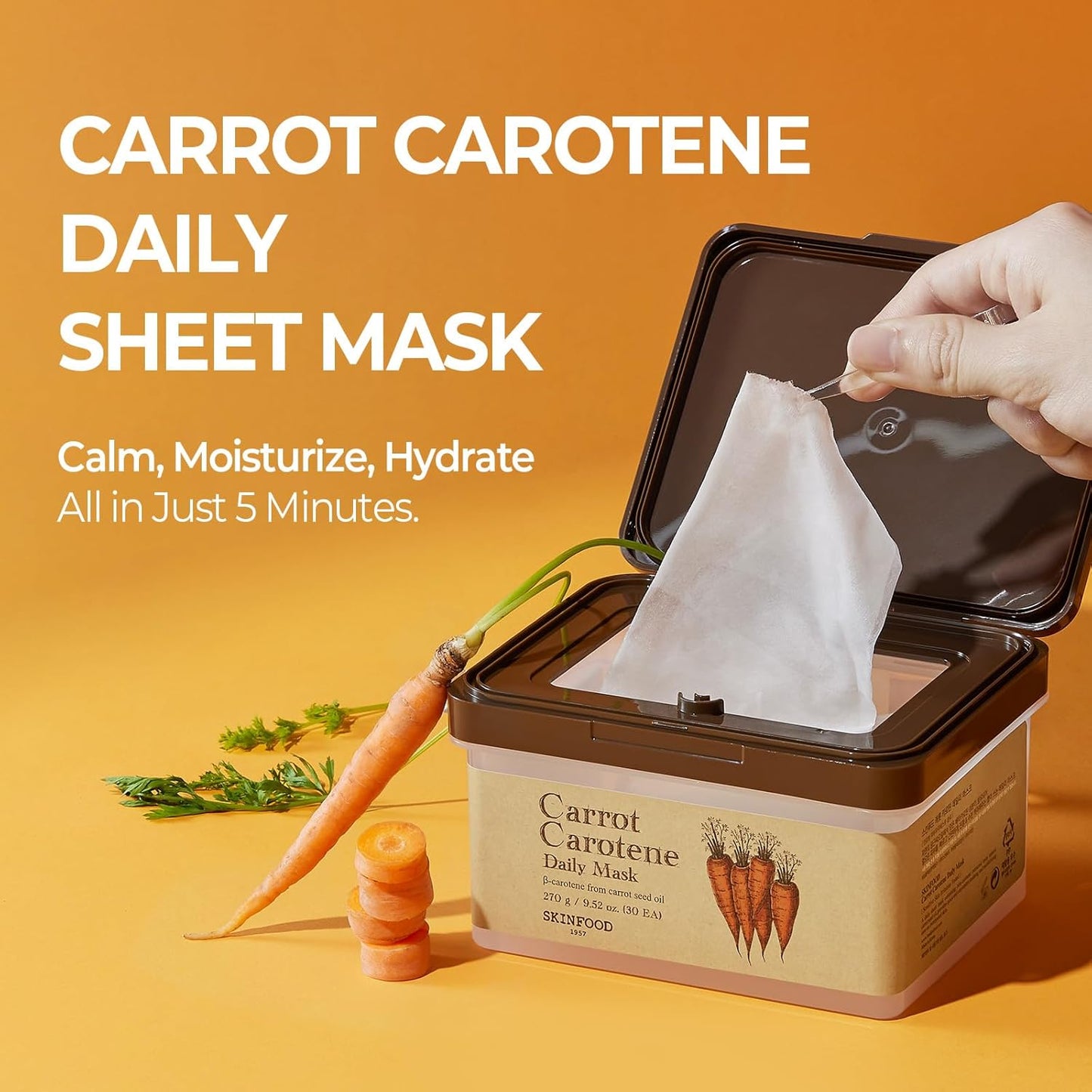 SKINFOOD Carrot Carotene Daily Sheet Mask 30 Sheets