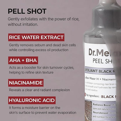 DR MELAXIN Peel Shot Glow Black Rice Peeling Ampoule 80ml