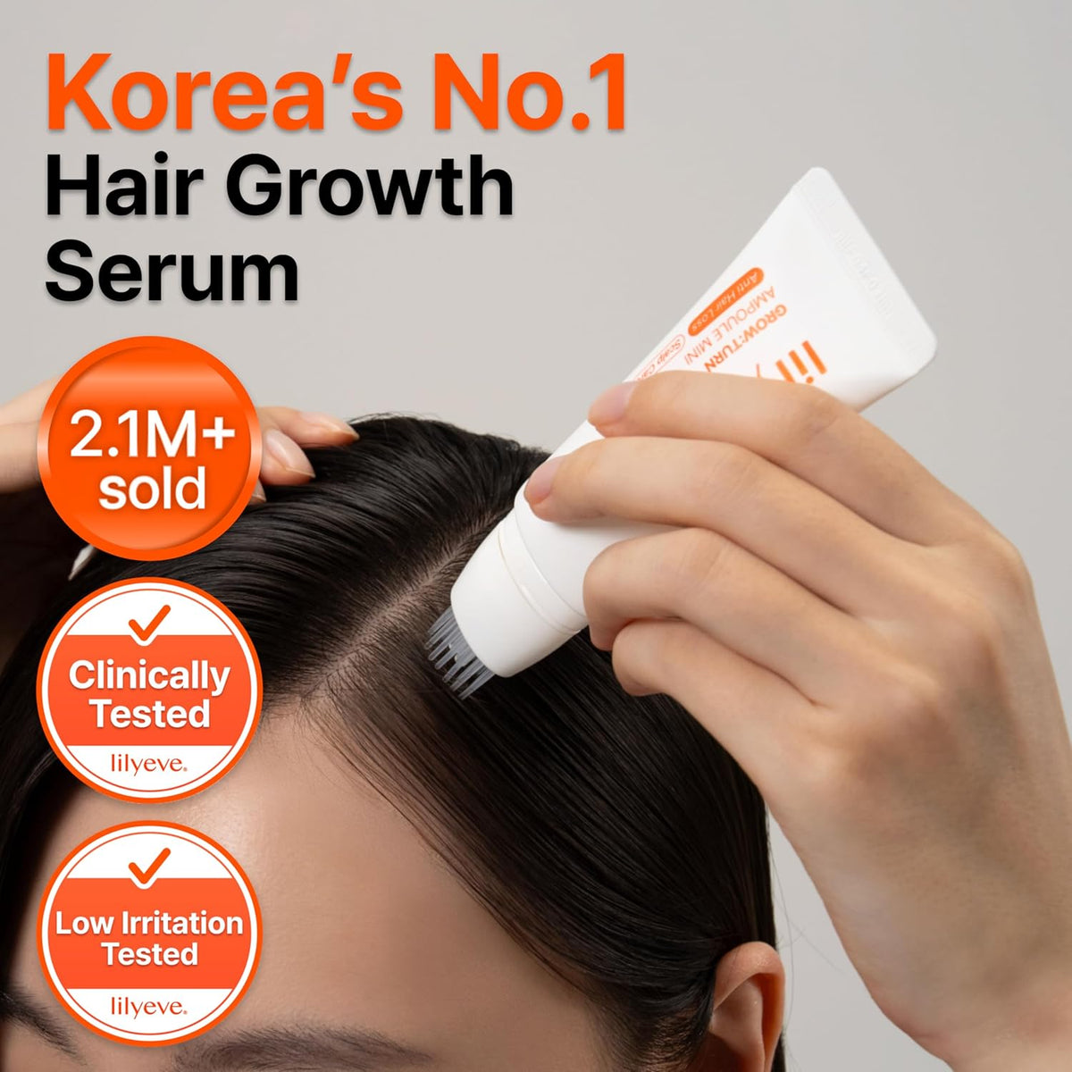 LILYEVE GROWTURN Hair Growth Serum with Built-in Brush