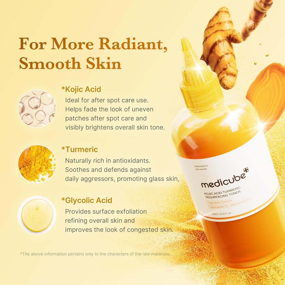 MEDICUBE Kojic Acid Turmeric Smoothing Toner 250ml 8.45 fl.oz