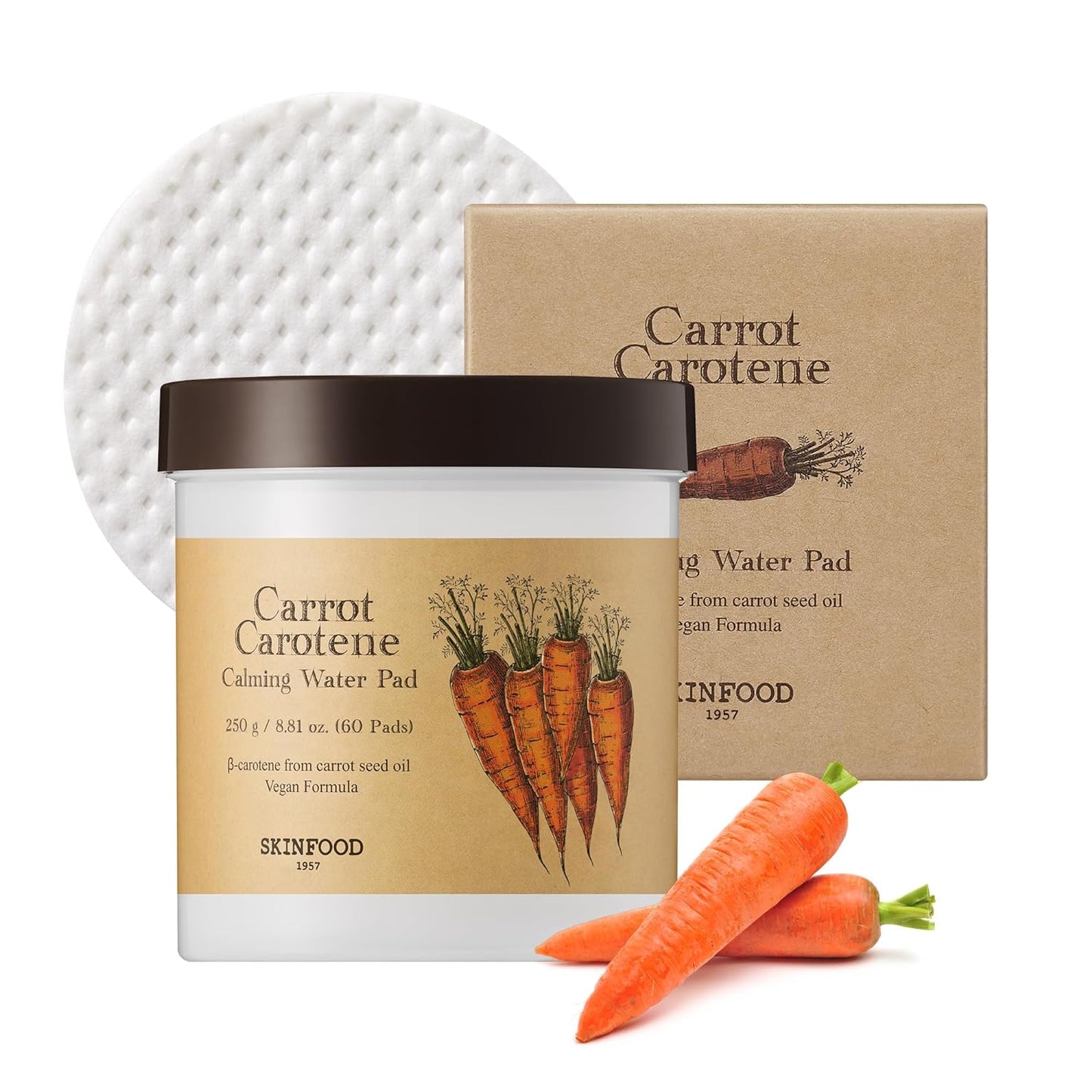 SKINFOOD Carrot Carotene Calming Water Pad 250g/60 sheets