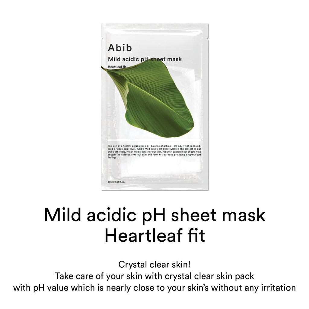 ABIB Mild acidic pH sheet mask Heartleaf Fit 10 Sheets