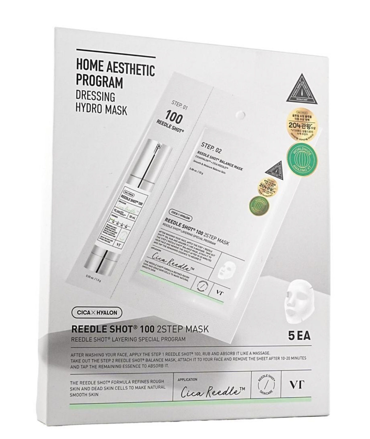 VT COSMETICS Micro Needle Essence 100 2-Step Mask 5 Sheets