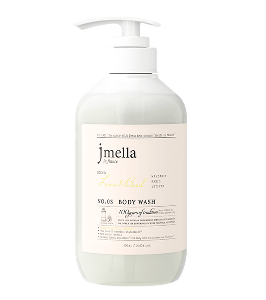 JMELLA NO.03 In France Body Wash Lime & Basil Scent 500ml 16.9 fl.oz.