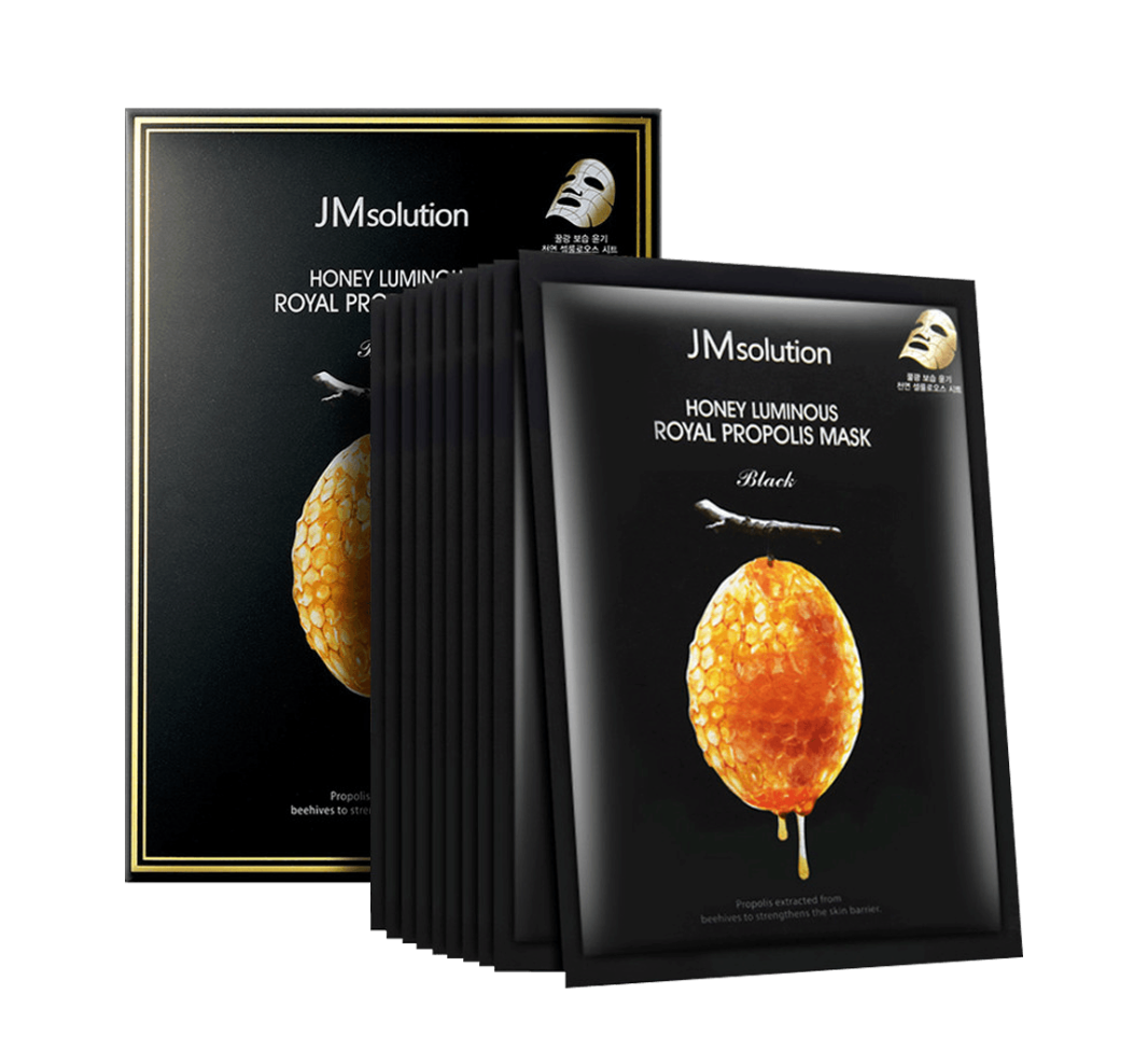 JM SOLUTION Honey Luminous Royal Propolis Mask Black 30ml 10 Sheets