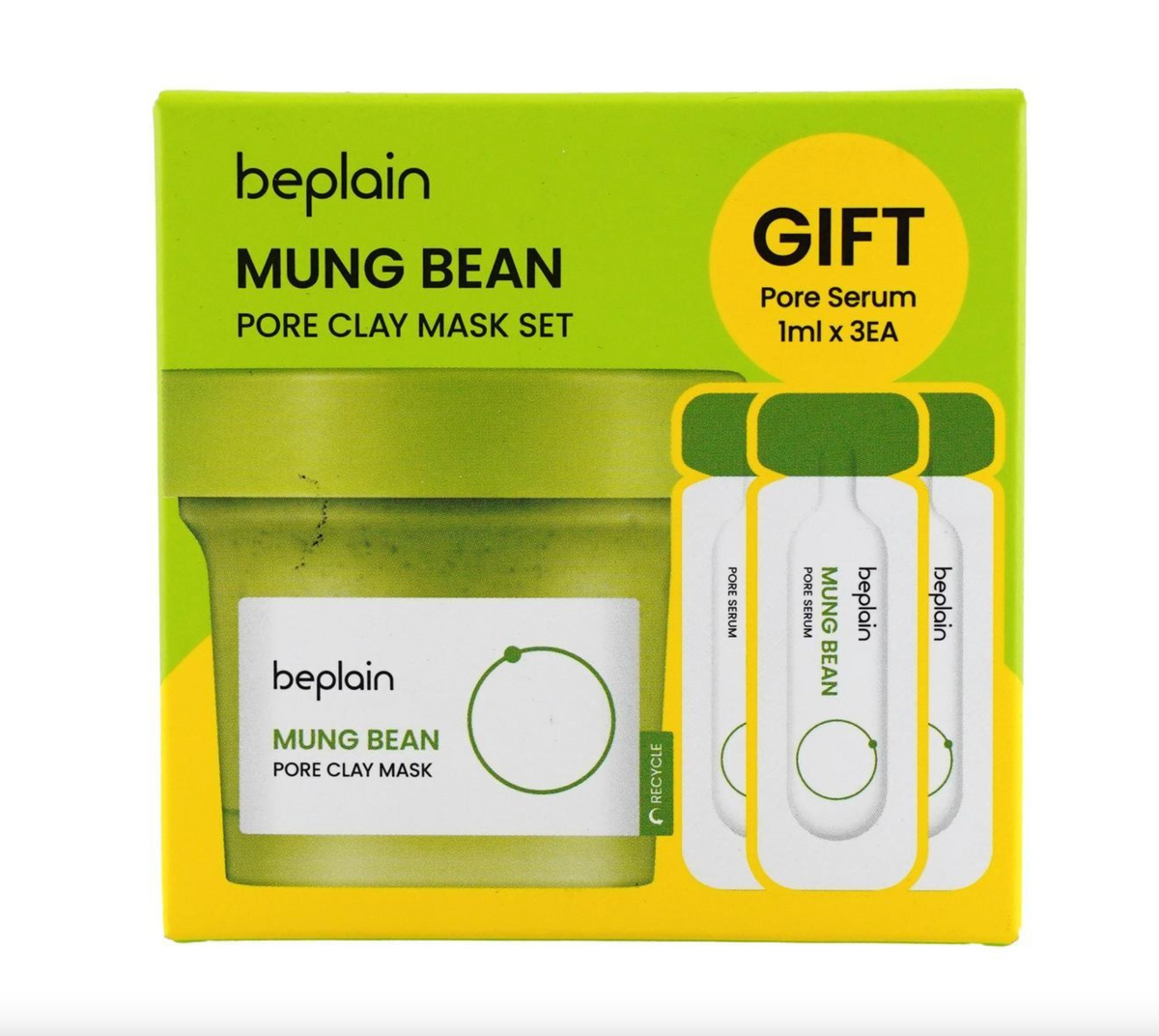 BEPLAIN Mung Bean Pore Clay Mask 120ml 4.06 fl oz  【With Free Pore Serum】
