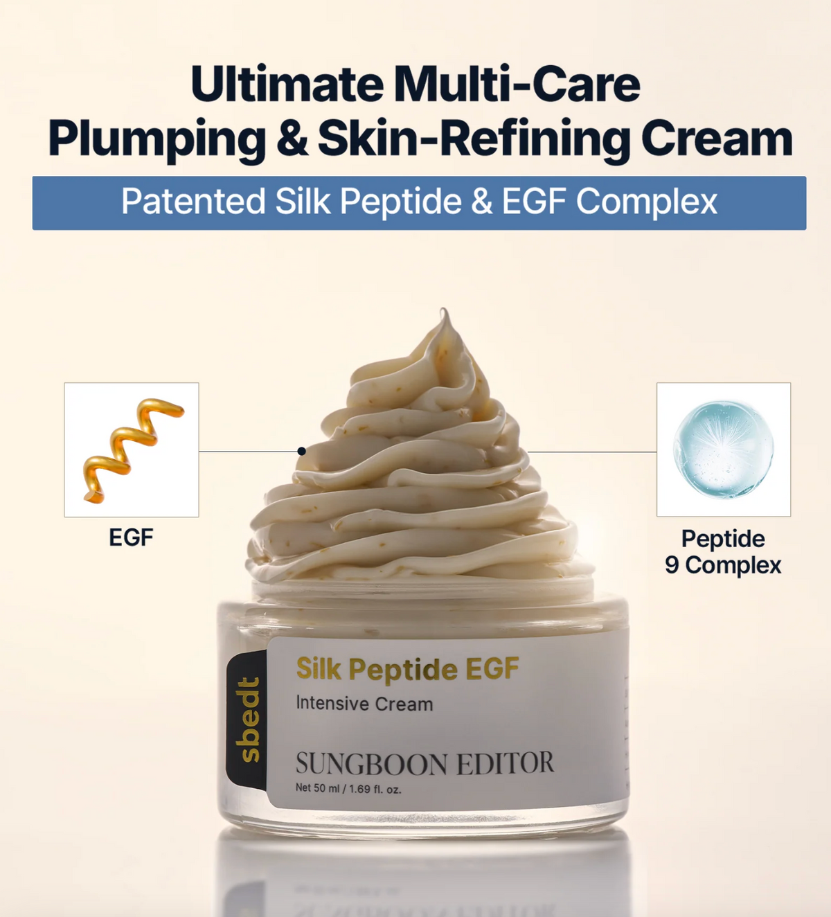 SUNGBOON EDITOR Silk Peptide EGF Intensive Cream 50ml 1.69 fl. oz