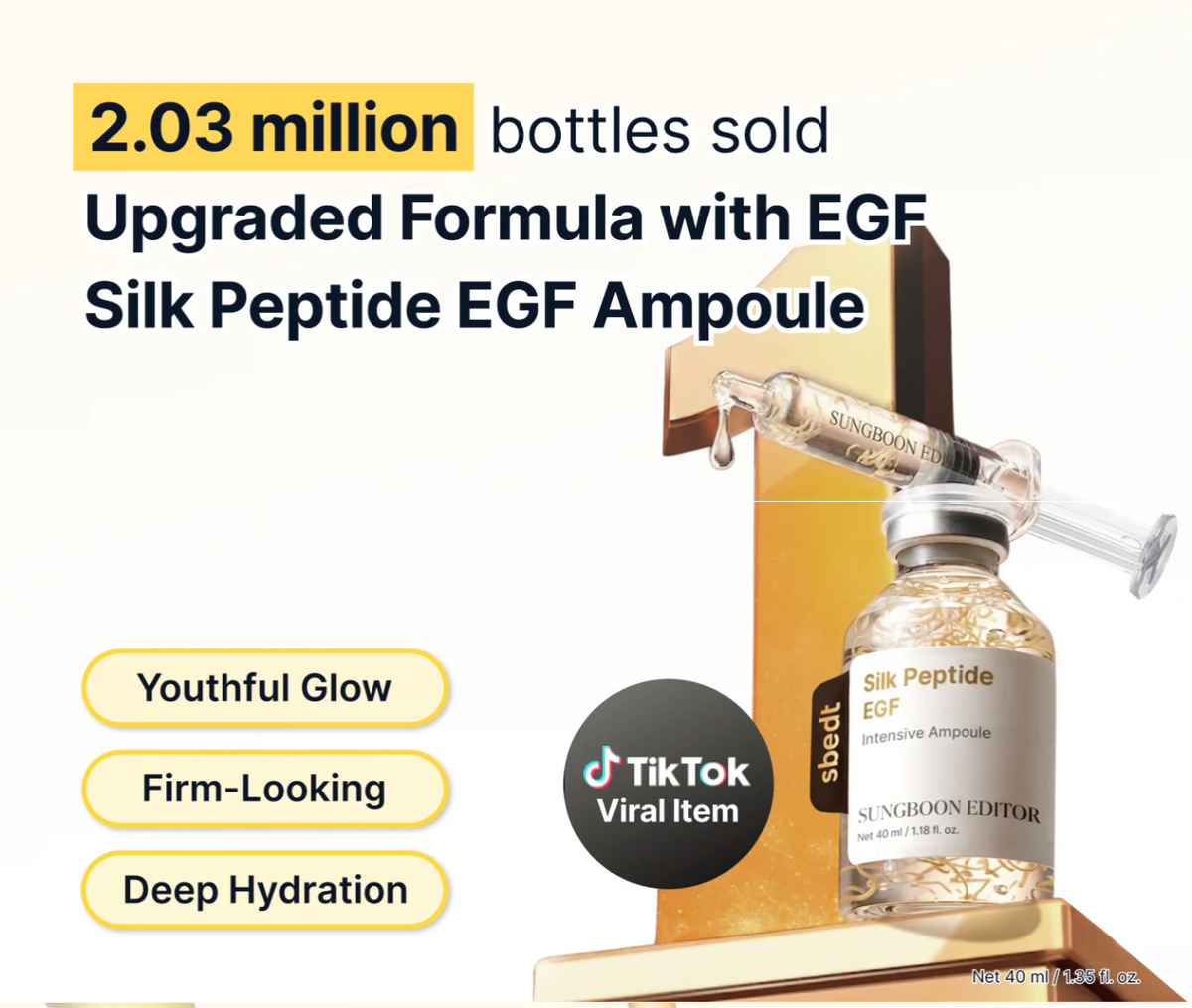 SUNGBOON EDITOR Silk Peptide EGF Intensive Ampoule 40ml 1.35 fl. oz