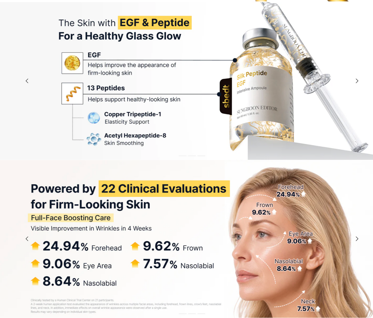 SUNGBOON EDITOR Silk Peptide EGF Intensive Ampoule 40ml 1.35 fl. oz