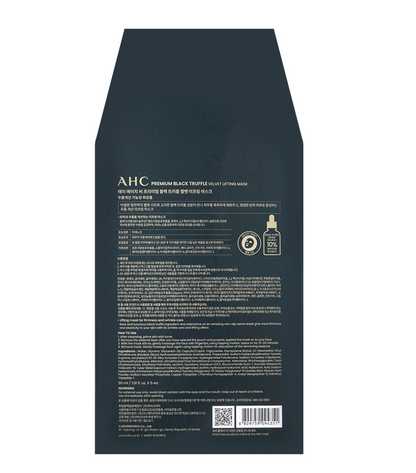 AHC Black Truffle Infused Korean Hyaluronic Acid Moisturizing Face Mask 5 Sheets