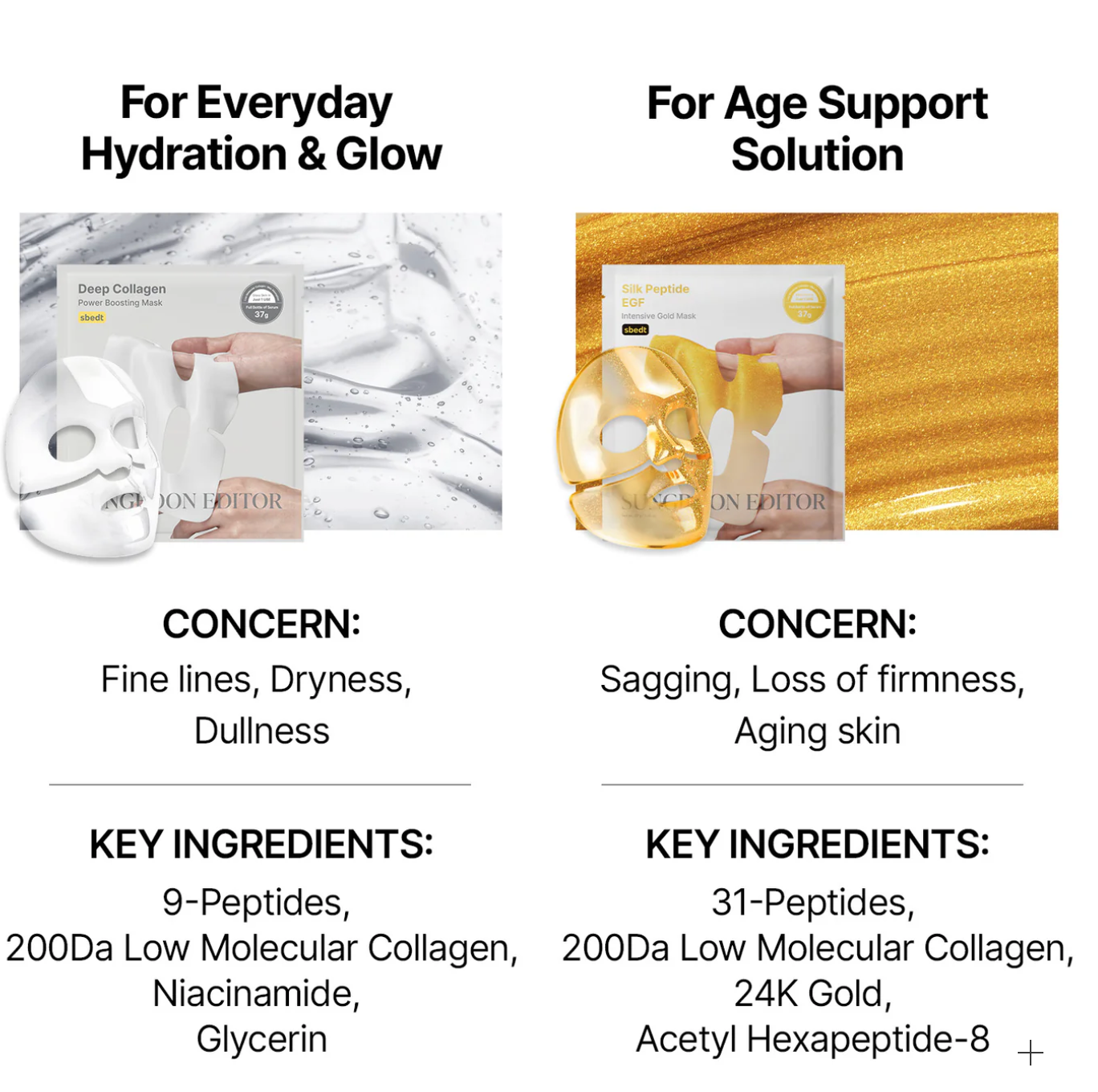 SUNGBOON EDITOR Silk Peptide EGF Intensive Gold Mask 4 Sheets